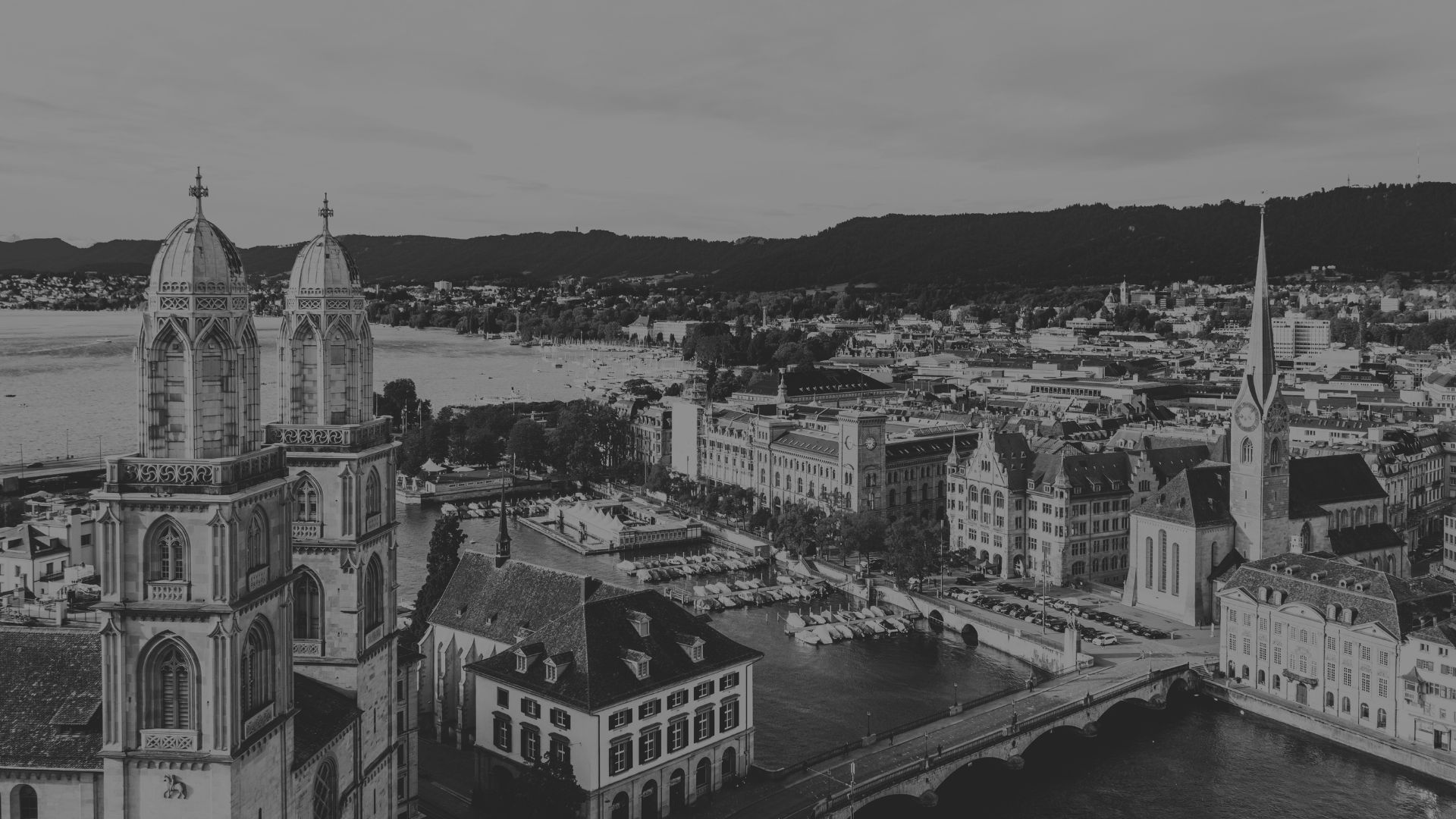 Zurich cityscape aerial view